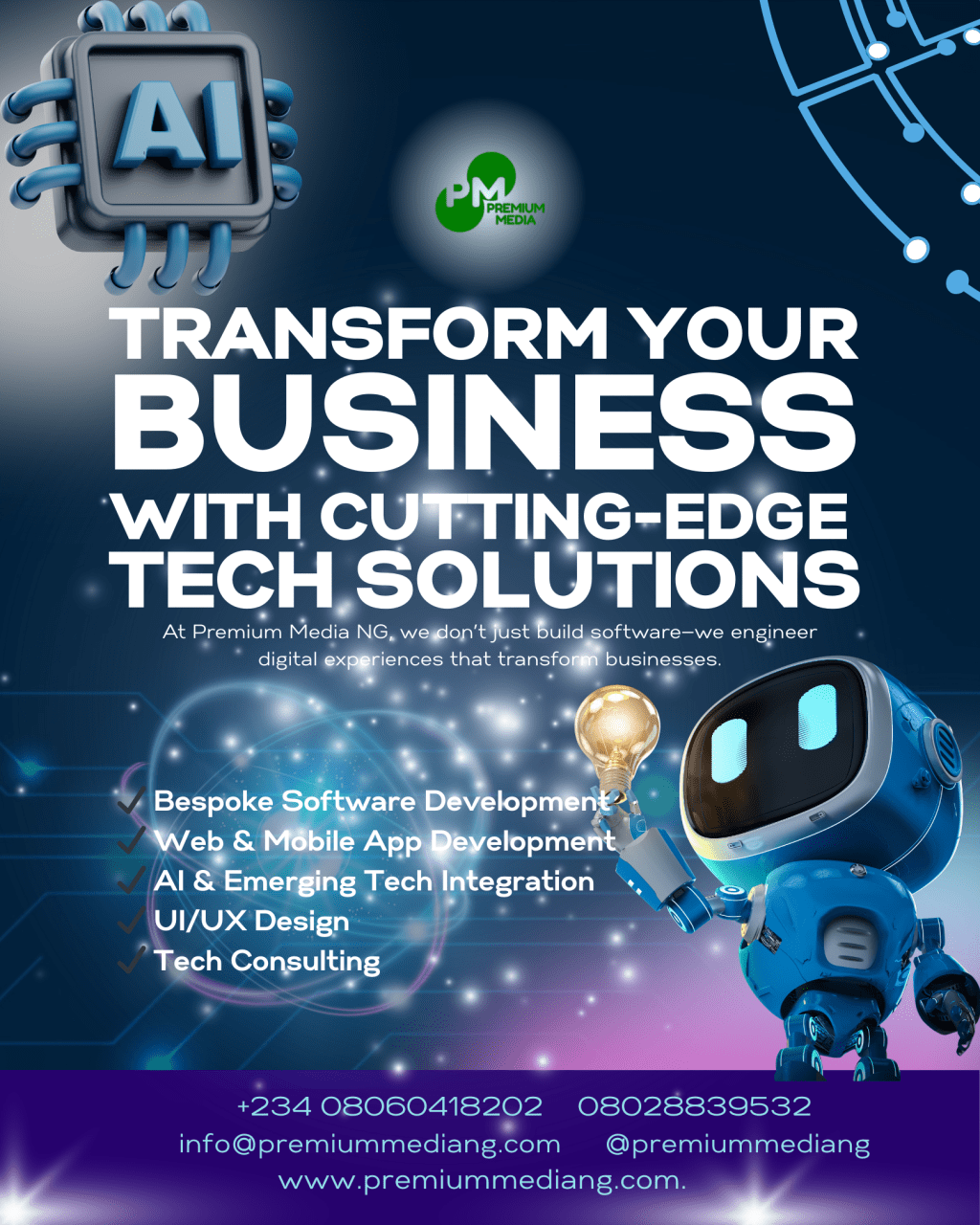 TRANSFORM YOUR  BUSINESS WITH  CUTTING-EDGE TECH&nbsp;SOLUTIONS